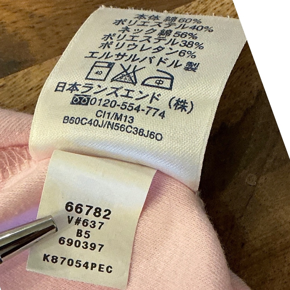 Lands End Womens Large 14-16 Pink Long Sleeve Turtleneck Cotton Blend Top - Picture 9 of 9